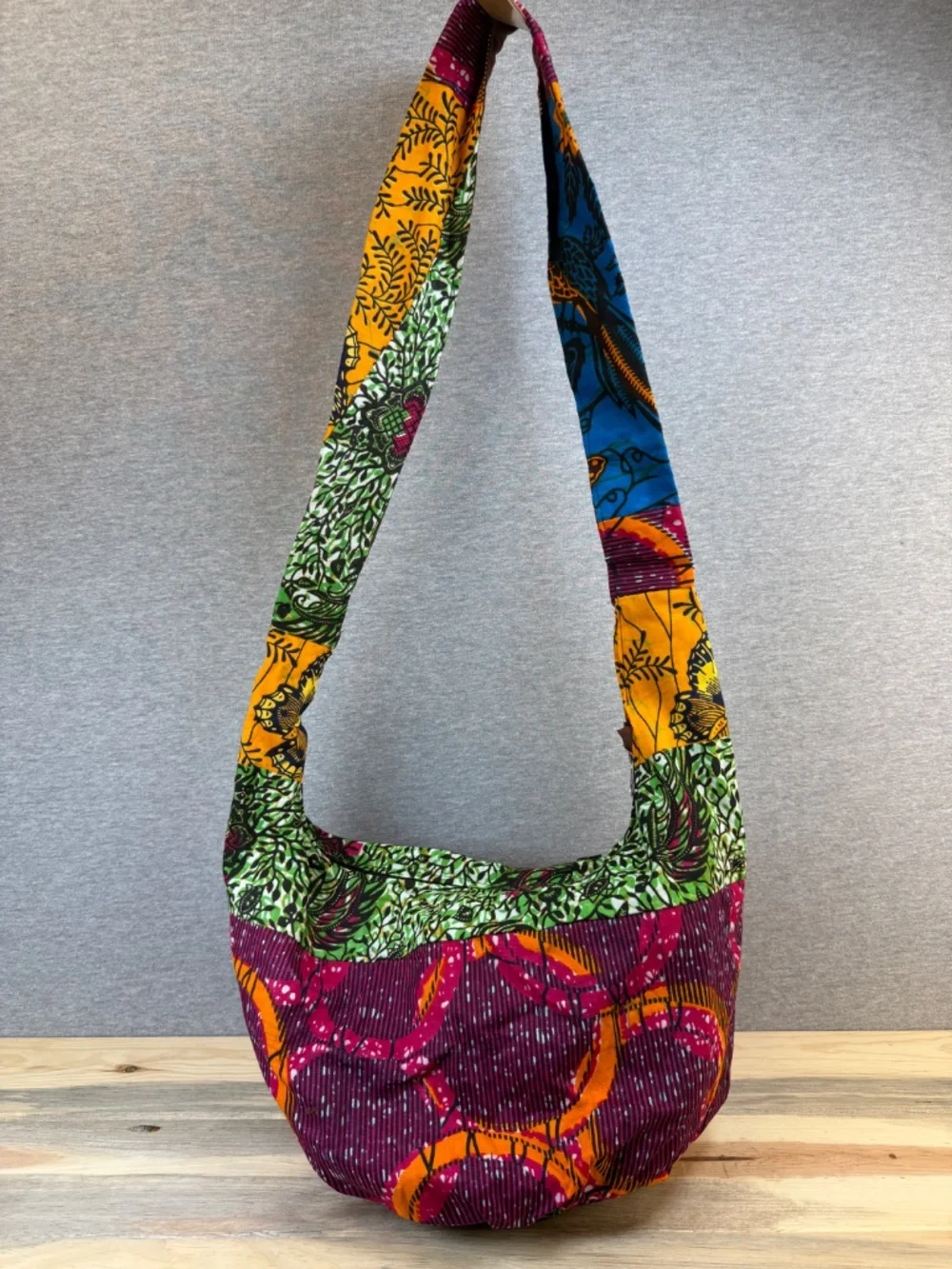 NEW Musana Women's Project Multi Colored Multi Patterned Cotton Hobo Bag Uganda